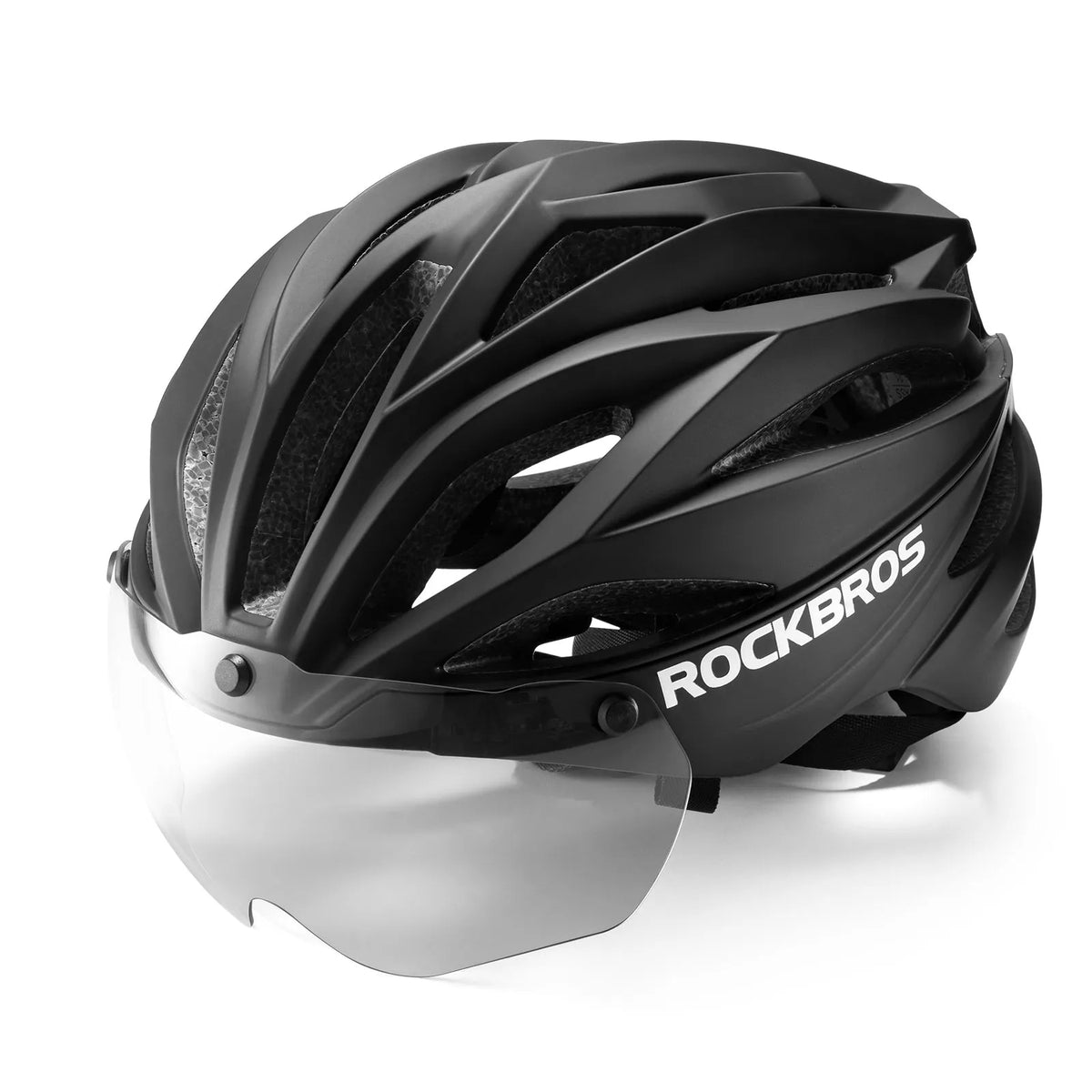 White and black color options of ROCKBROS Trail bicycle helmet.
#options_Black + Photochromic lenses