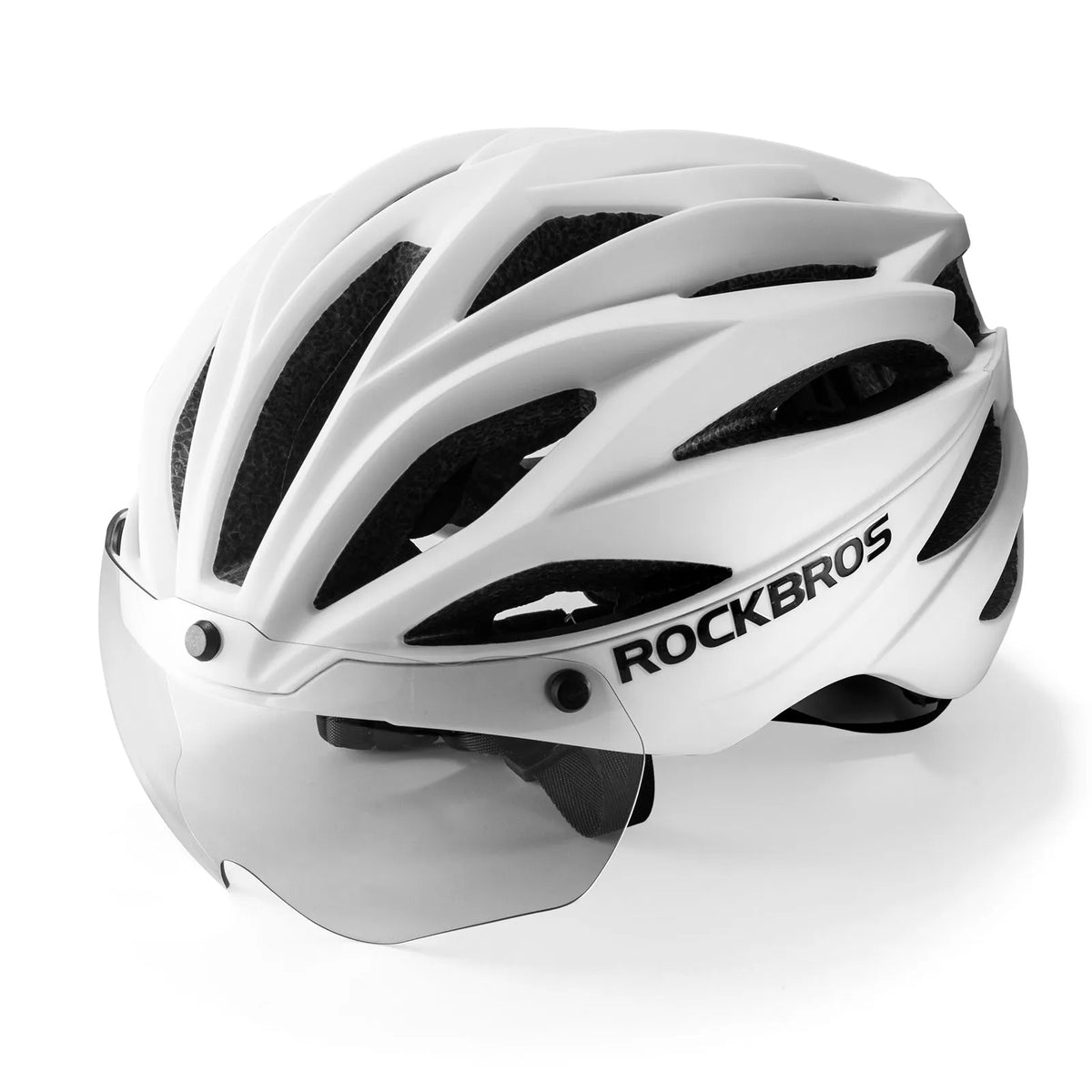 White and black color options of ROCKBROS Trail bicycle helmet.
#options_White + Photochromic lenses