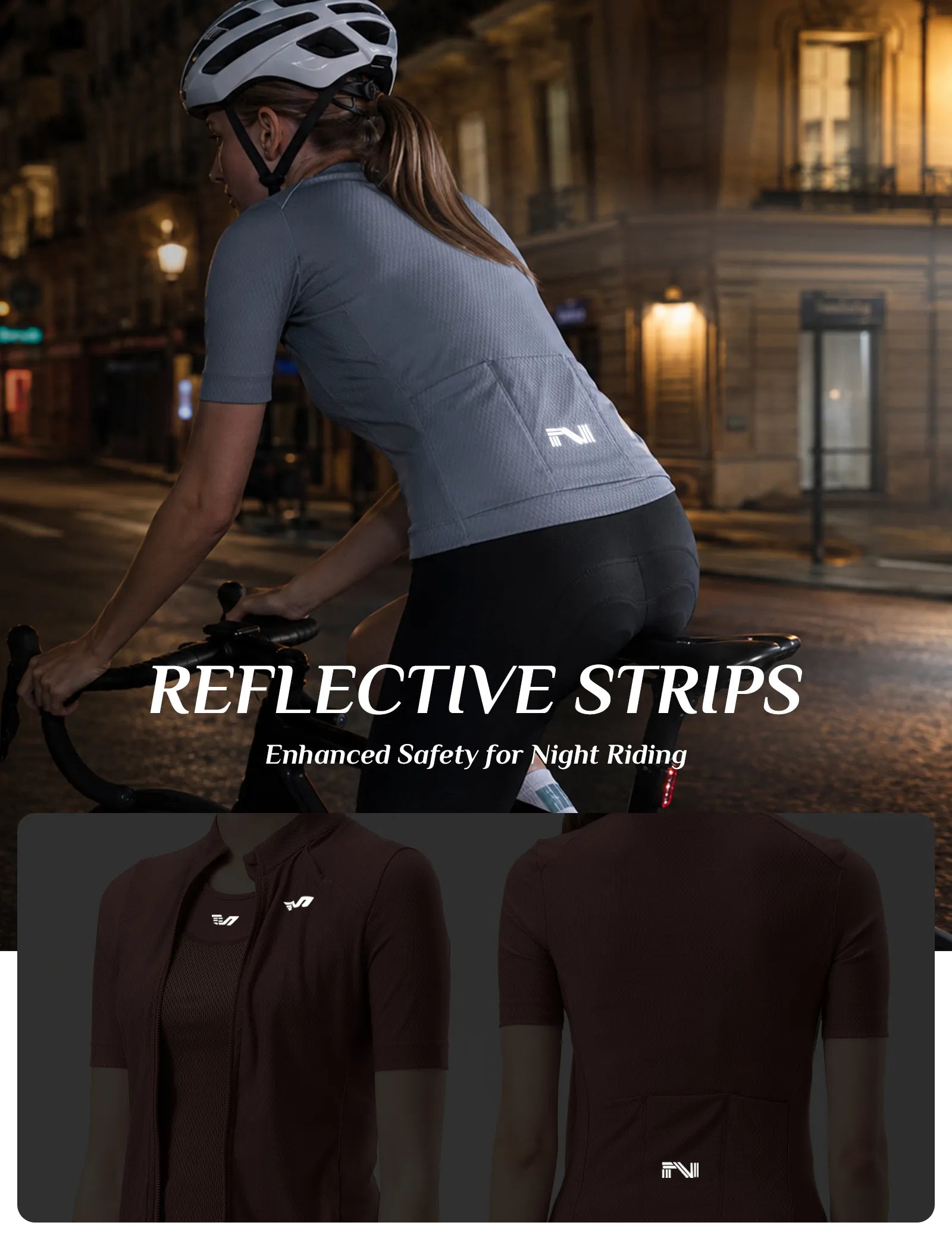 ROCKBROS TVI women's 2-in-1 layered short sleeve cycling jersey in front view
#color_Sky Blue