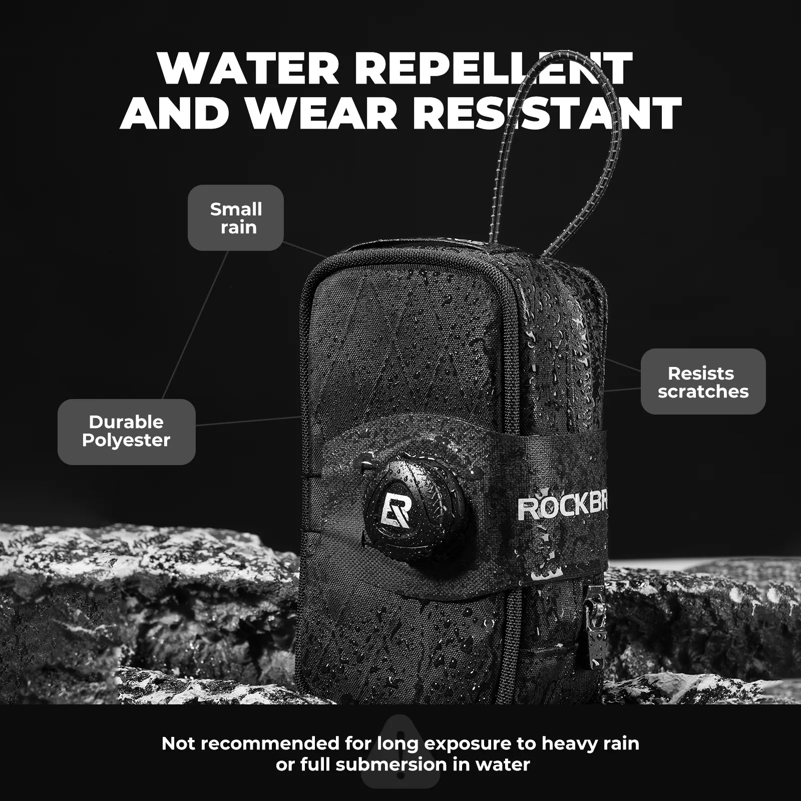 ROCKBROS Twist-Lock Cycling Saddle Bag with Integrated Bottle Cage Mount #options_Grid Black