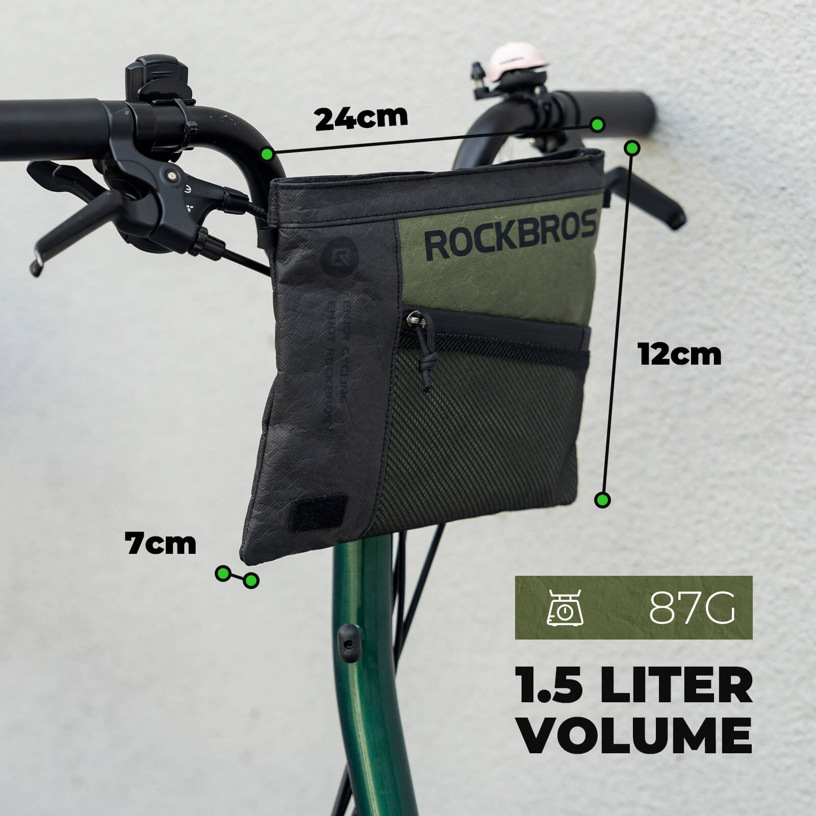 rockbros durable tyvek handlebar bag for daily ride