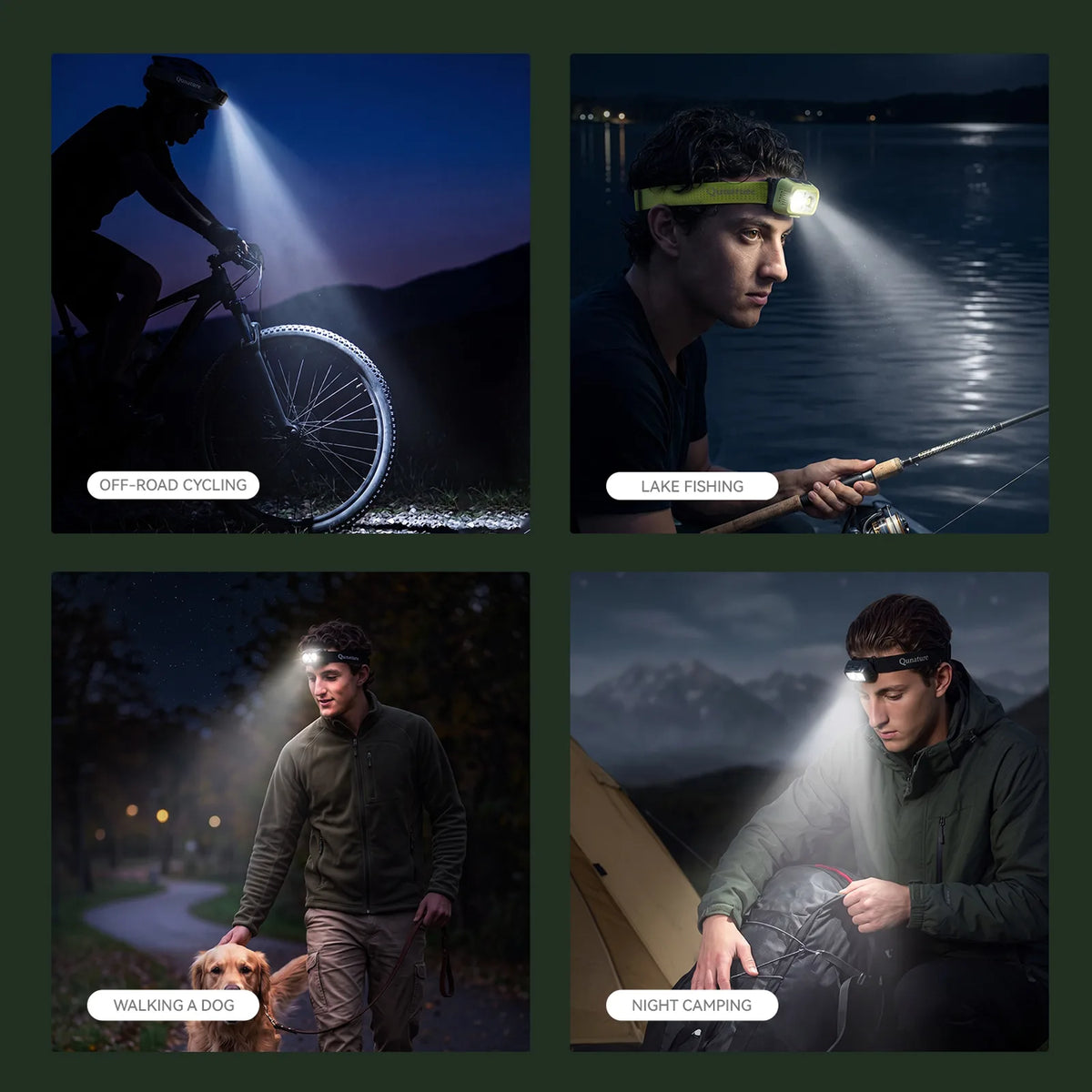 ROCKBROS ultra-light rechargeable motion sensor headlamp for running hiking and outdoor activities.
#colour_yellow