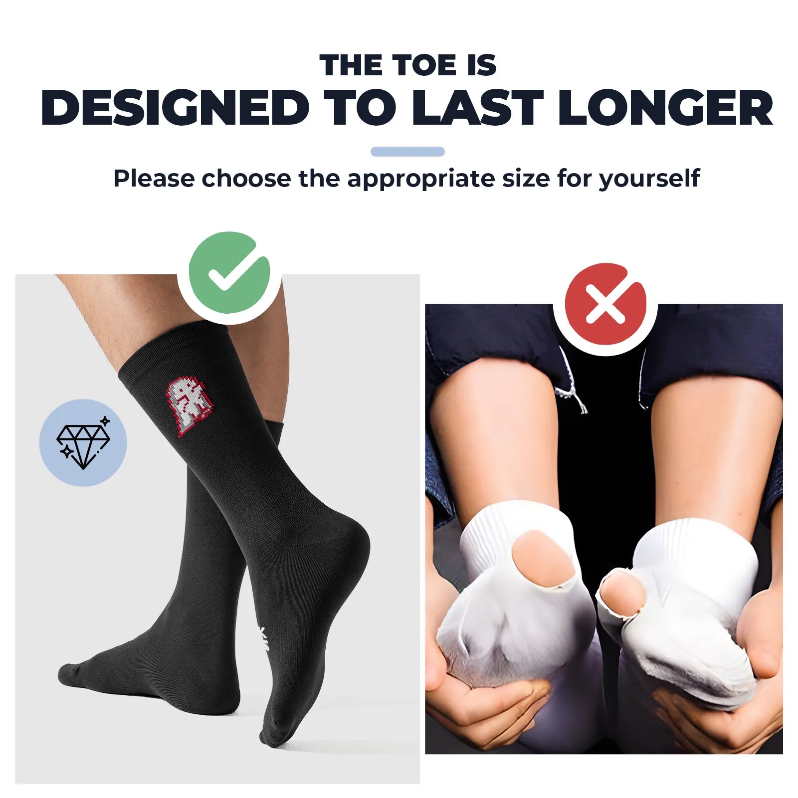 Side view of ROCKBROS black and white ghost print breathable mesh cycling socks on feet.
#color_black