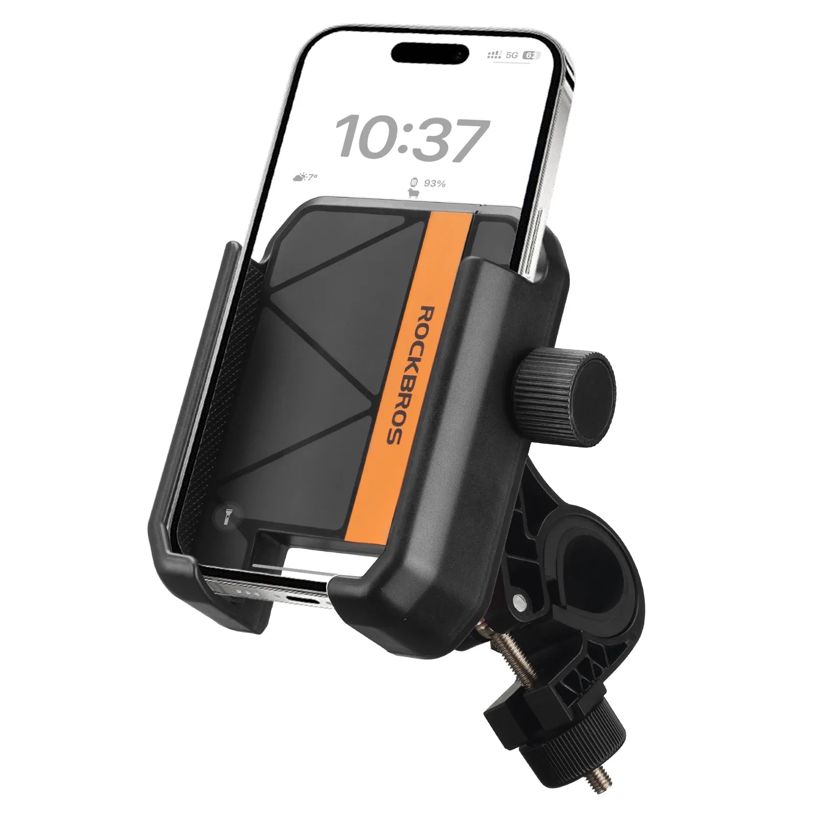 Rockbros universal bike phone holder with secure half-wrap design for 4.7 to 7.2 inch smartphones
#color_black