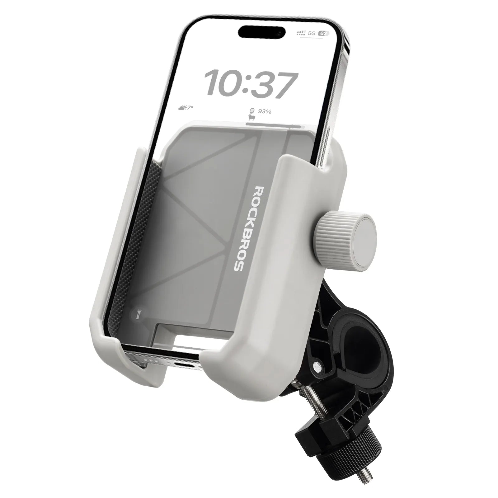 Rockbros universal bike phone holder with secure half-wrap design for 4.7 to 7.2 inch smartphones
#color_white