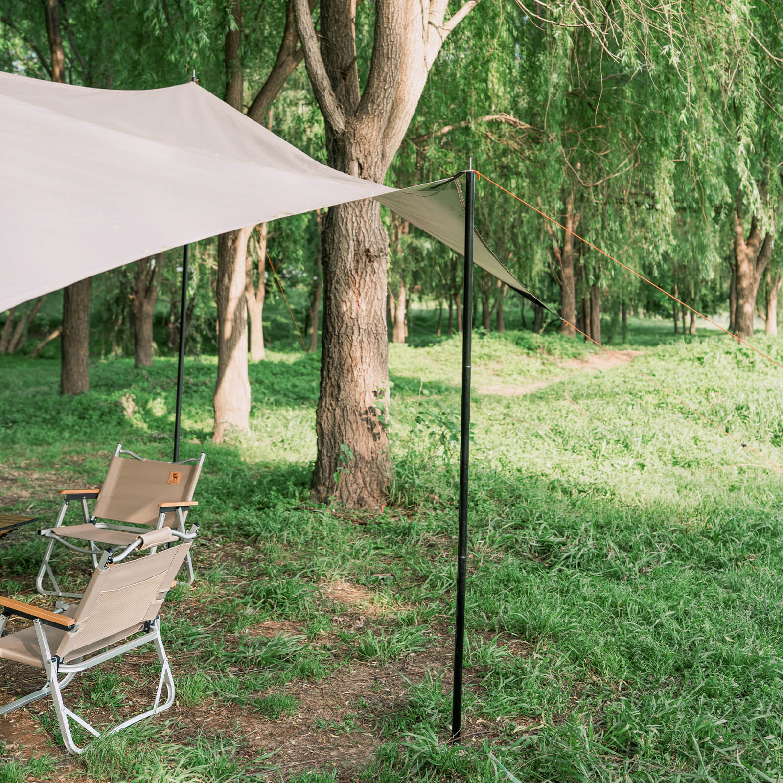 rockbros glowcamp uv-proof outdoor tarp shelter for camping.
#color_light khaki