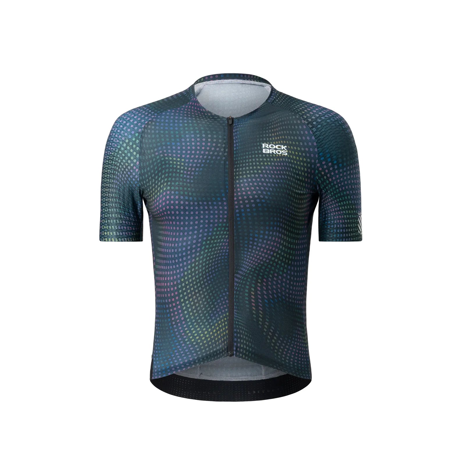 ROCKBROS Men's Velocity Series short sleeve cycling jersey front view in breathable moisture-wicking fabric