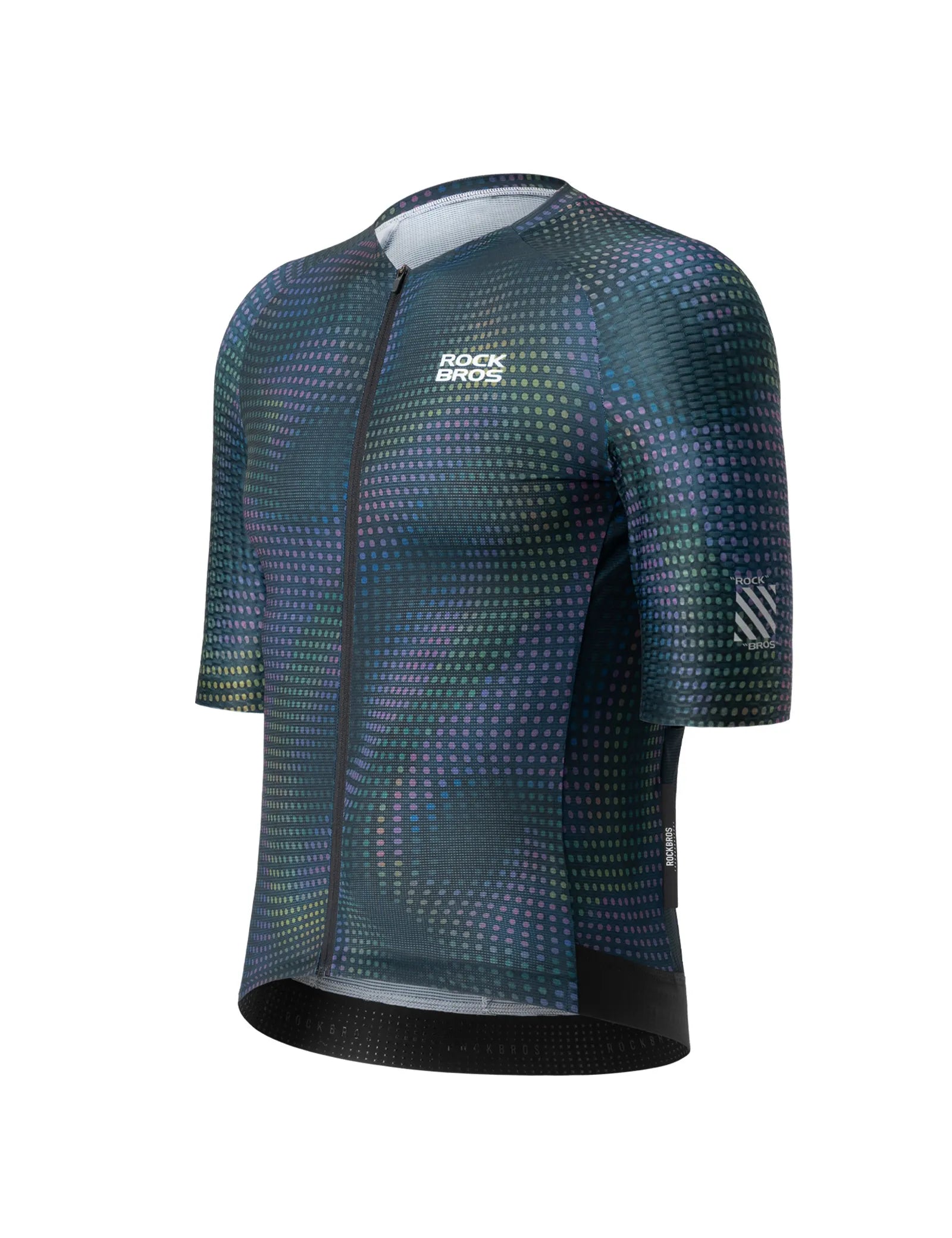 ROCKBROS Men's Velocity Series short sleeve cycling jersey front view in breathable moisture-wicking fabric