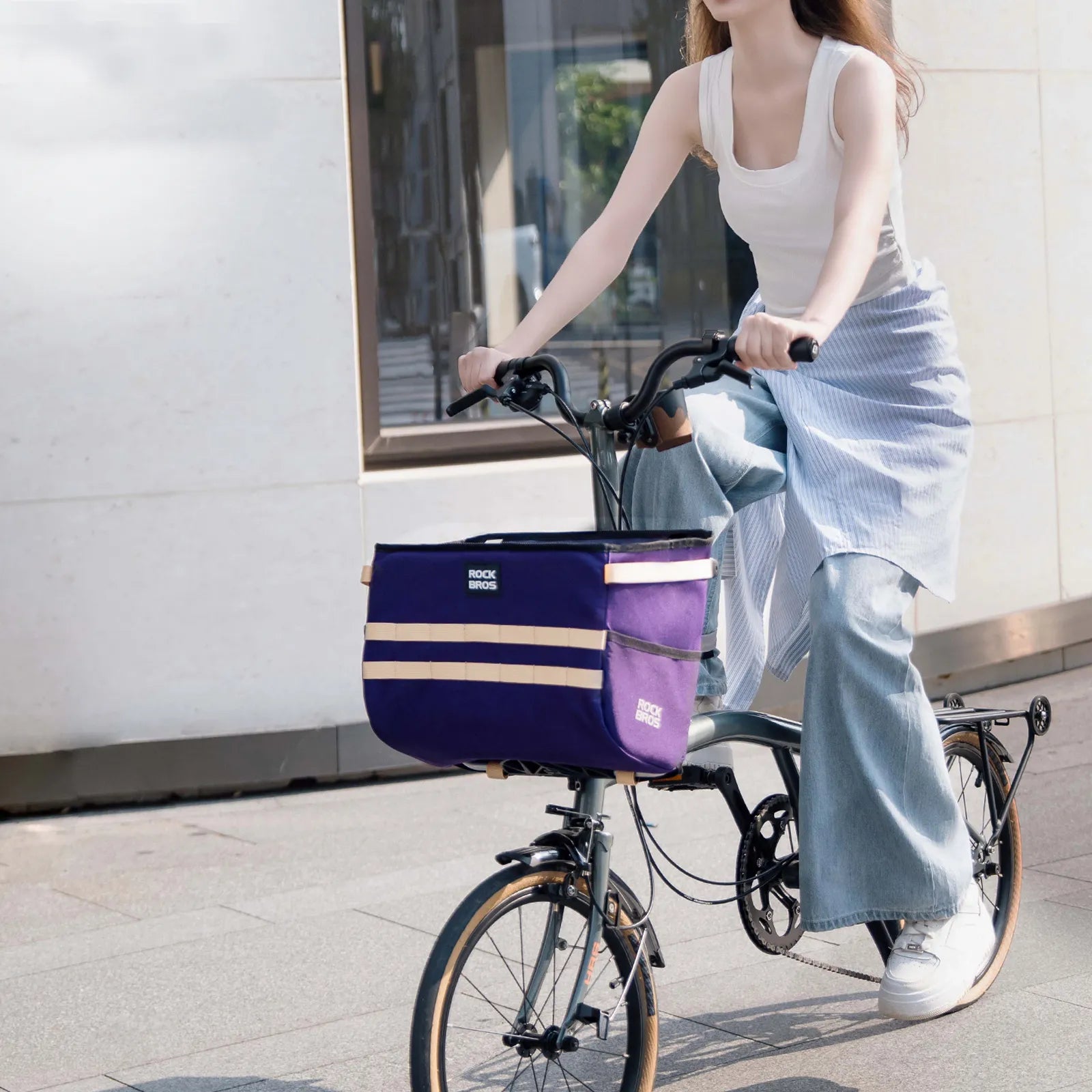 Rockbros W016 UrbanRide Folding Bike Handbag, Black Multi-functional Handbag for Urban Commuting.
#color_purple