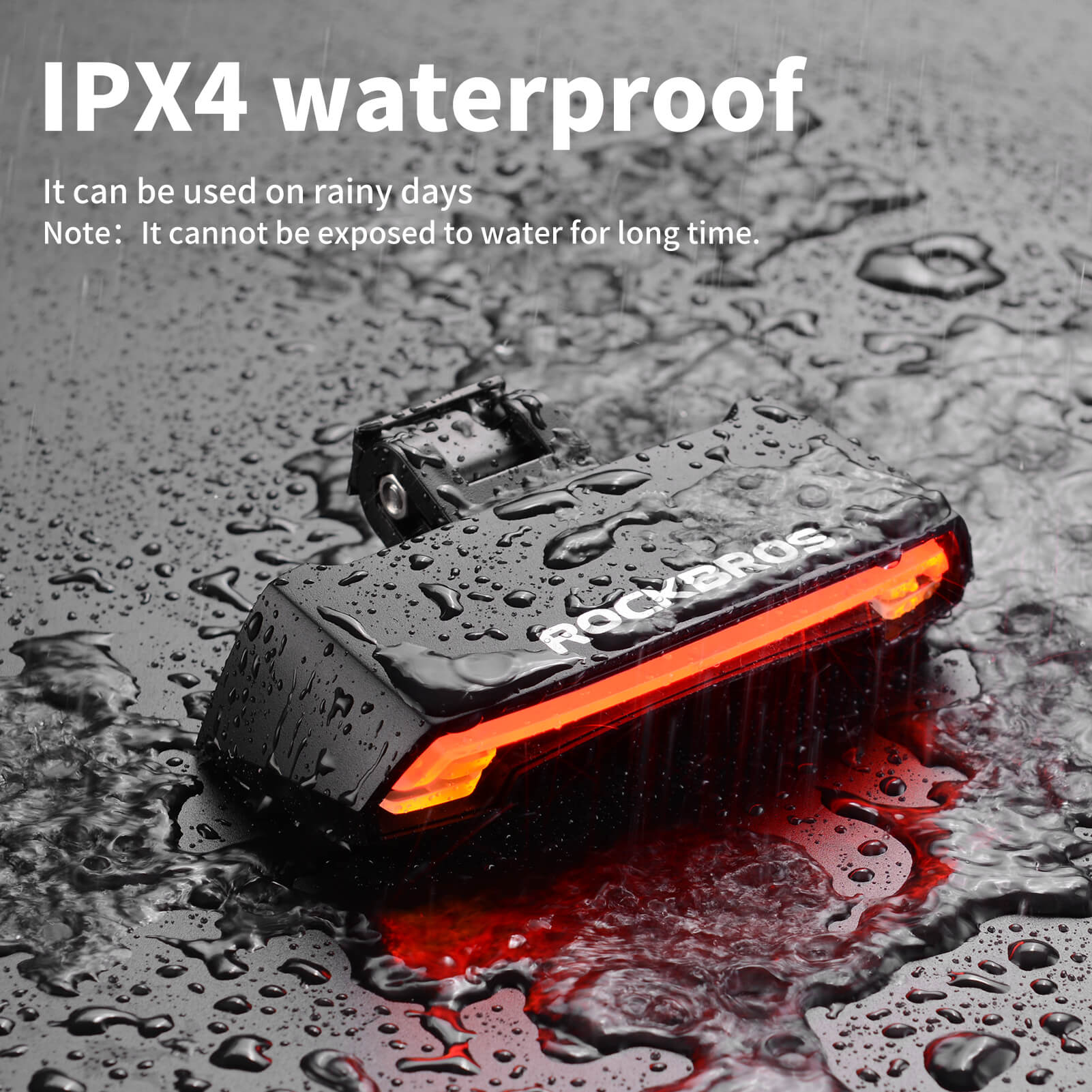 rockbros waterproof bike rear light for road and commuter cycling.