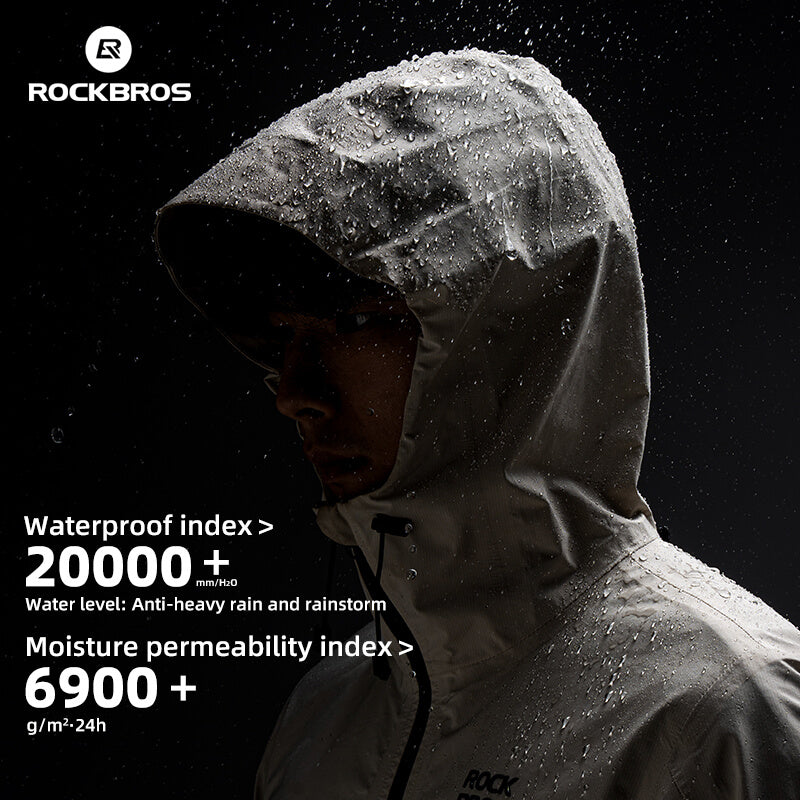 rockbros waterproof unisex cycling jacket for all-weather bike riding
#color_beige