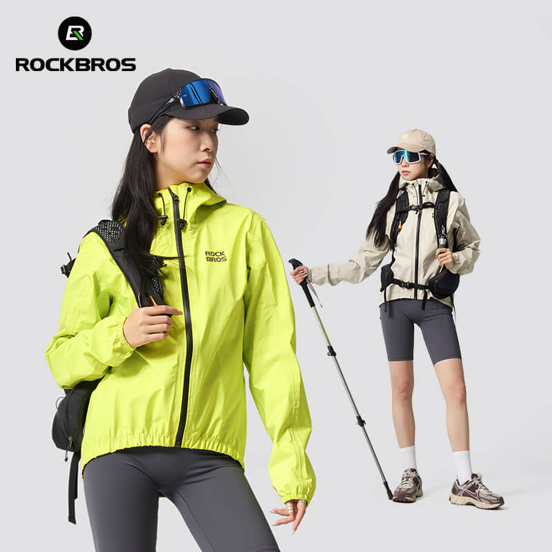 rockbros waterproof unisex cycling jacket for all-weather bike riding
#color_beige