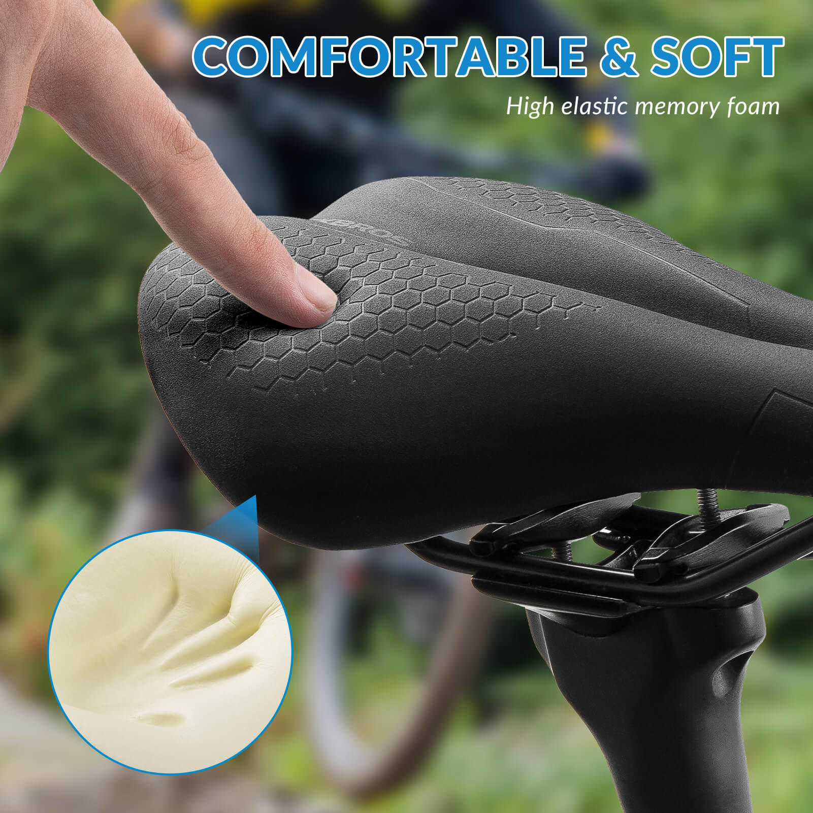 ROCKBROS waterproof hollow bike saddle for mountain biking comfort.
#size_small
