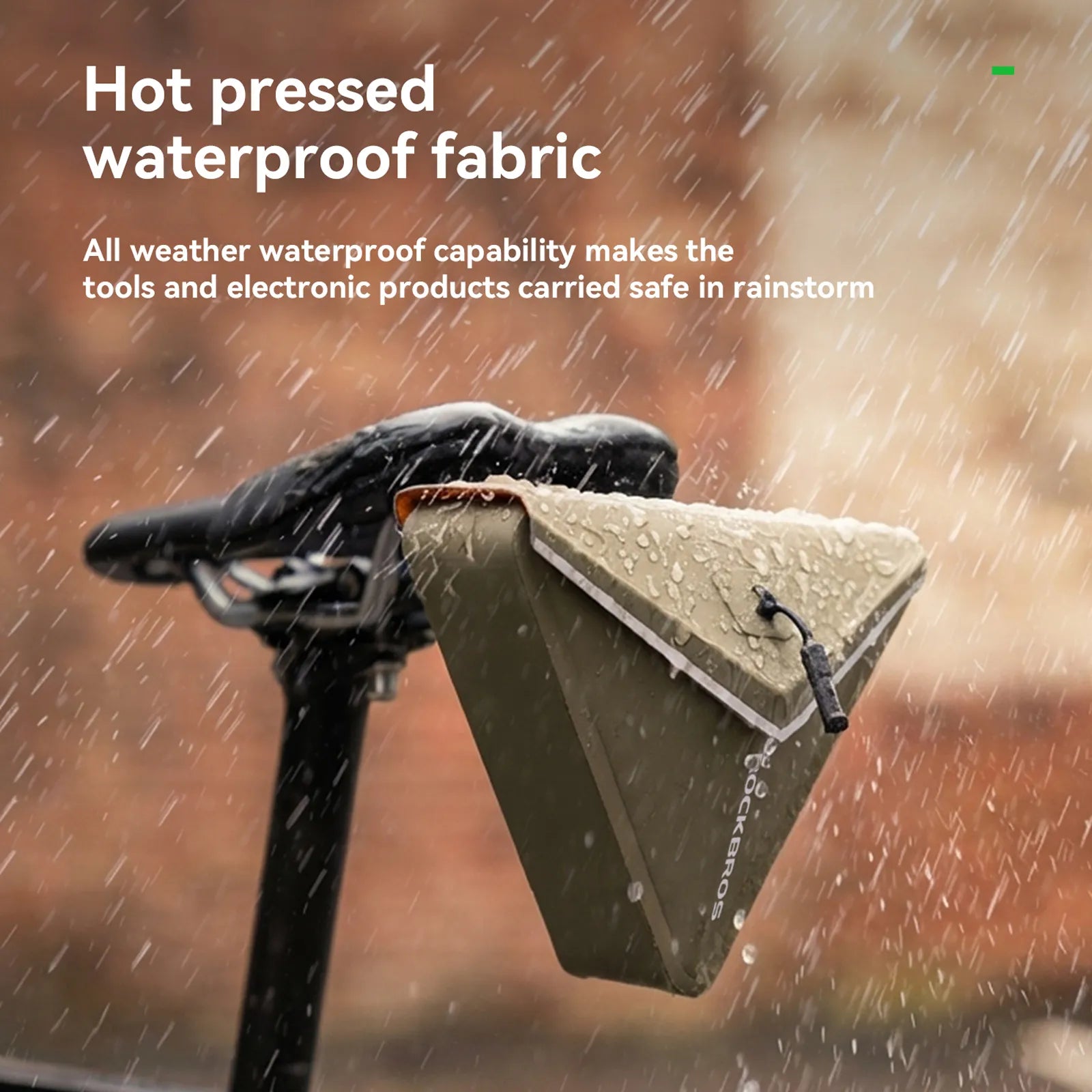 ROCKBROS Waterproof Triangle Bike Saddle Bag 0.6L with Magnetic Quick Release.
#color_sage grey