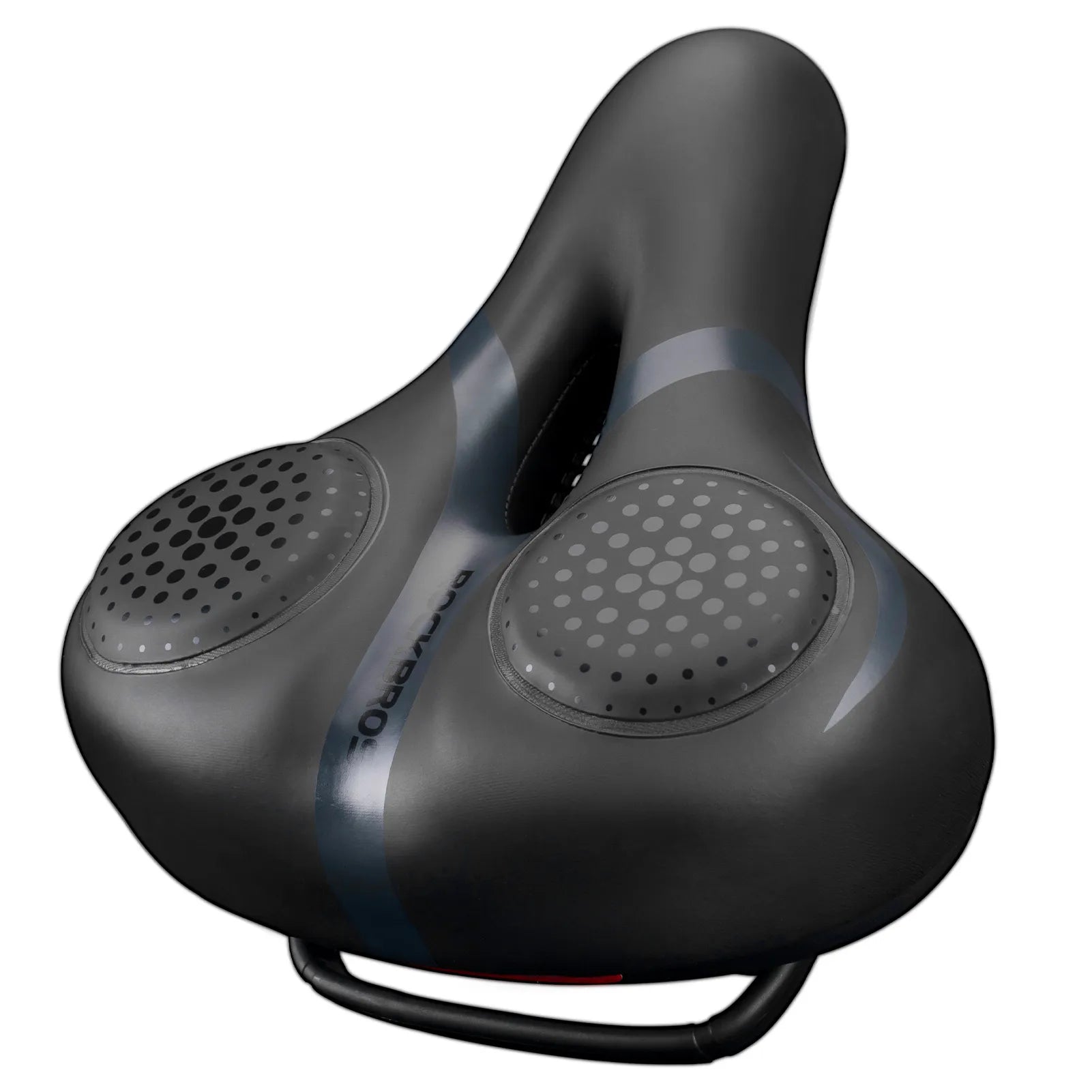 Rockbros shock absorbing bicycle seat with dual spring suspension stabilizer.
#color_black