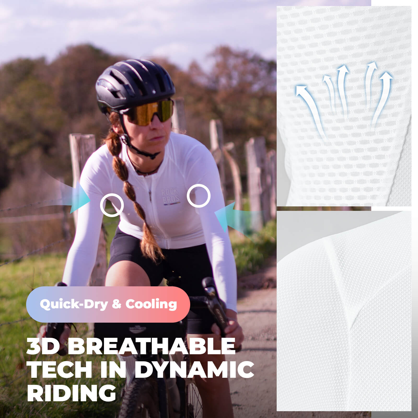 rockbros women’s long sleeve cycling jersey for road cycling.
#color_pink
