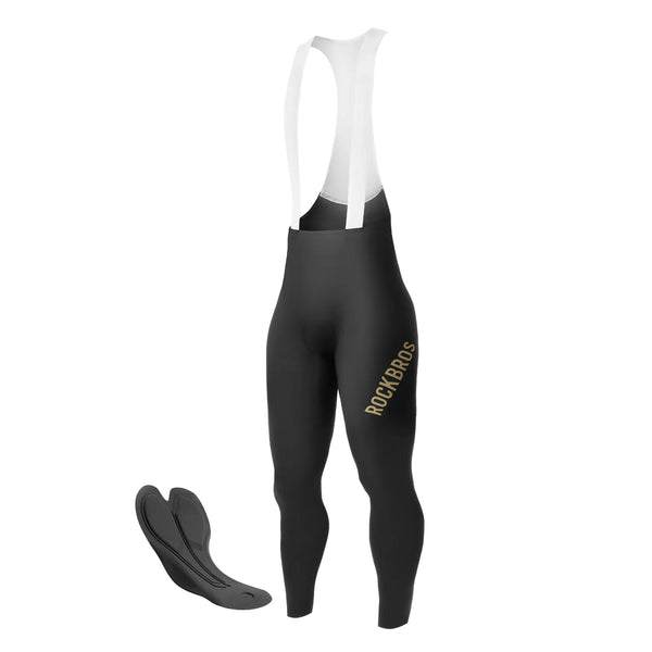 ROCKBROS Wright Pro Men's Long Cycling Bib Tights with Elastic Interface Pad - Professional Series Black.