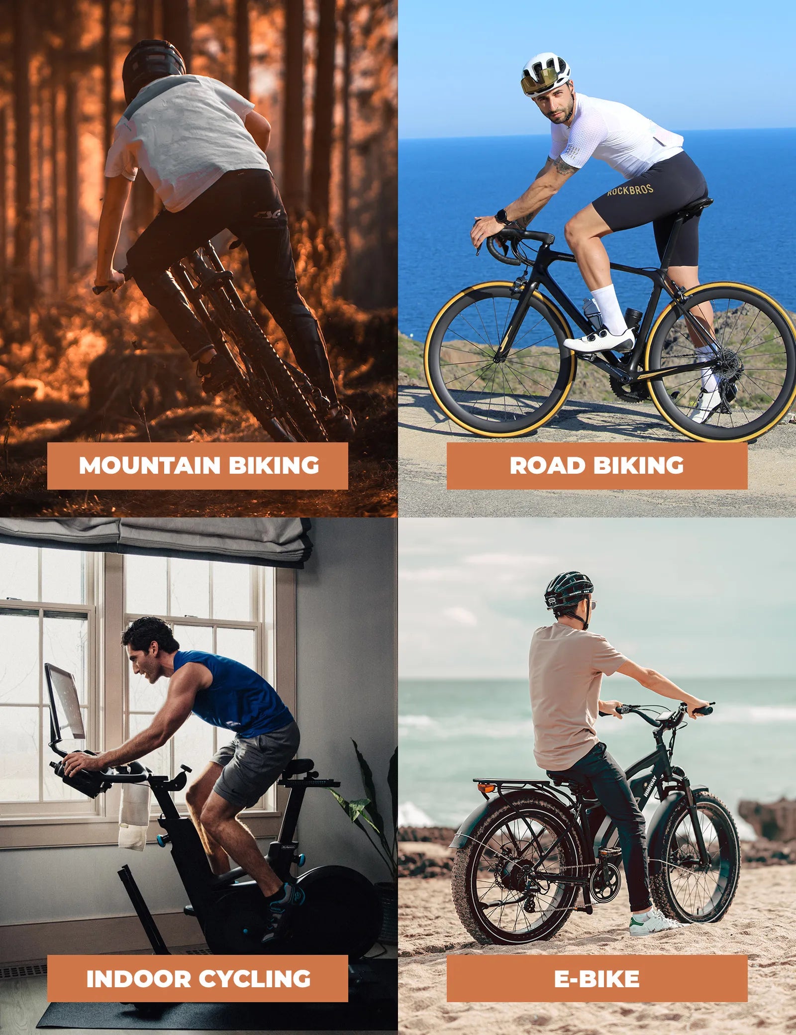 ROCKBROS Wright Pro seamless long cycling tights with a breathable second-skin fit in black.