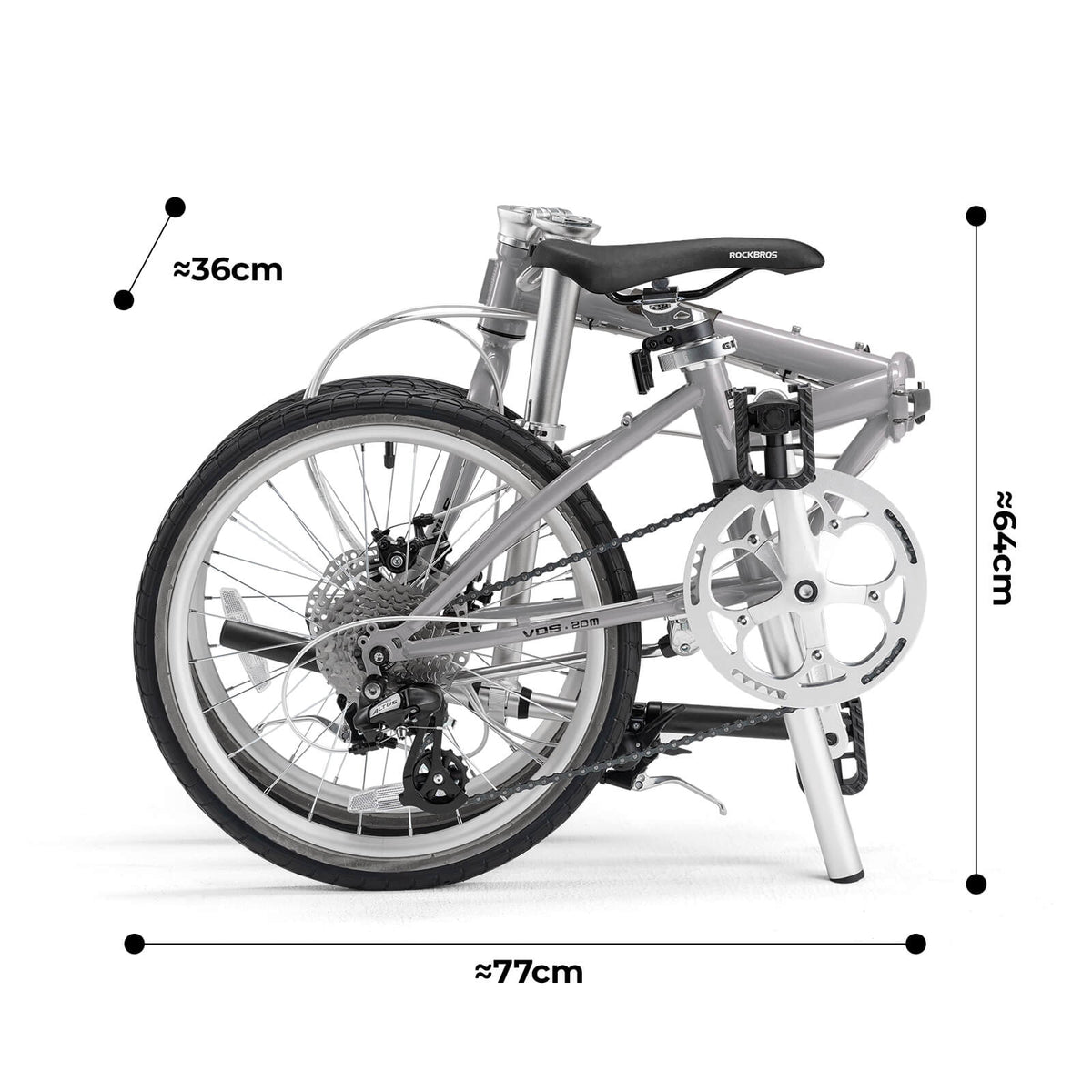 ROCKBROS VDS compact folding bike folded for easy storage