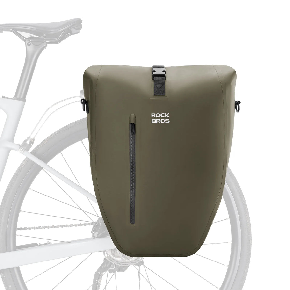 rockbros waterproof bike pannier bag 20l in green 
#Colour_Army green